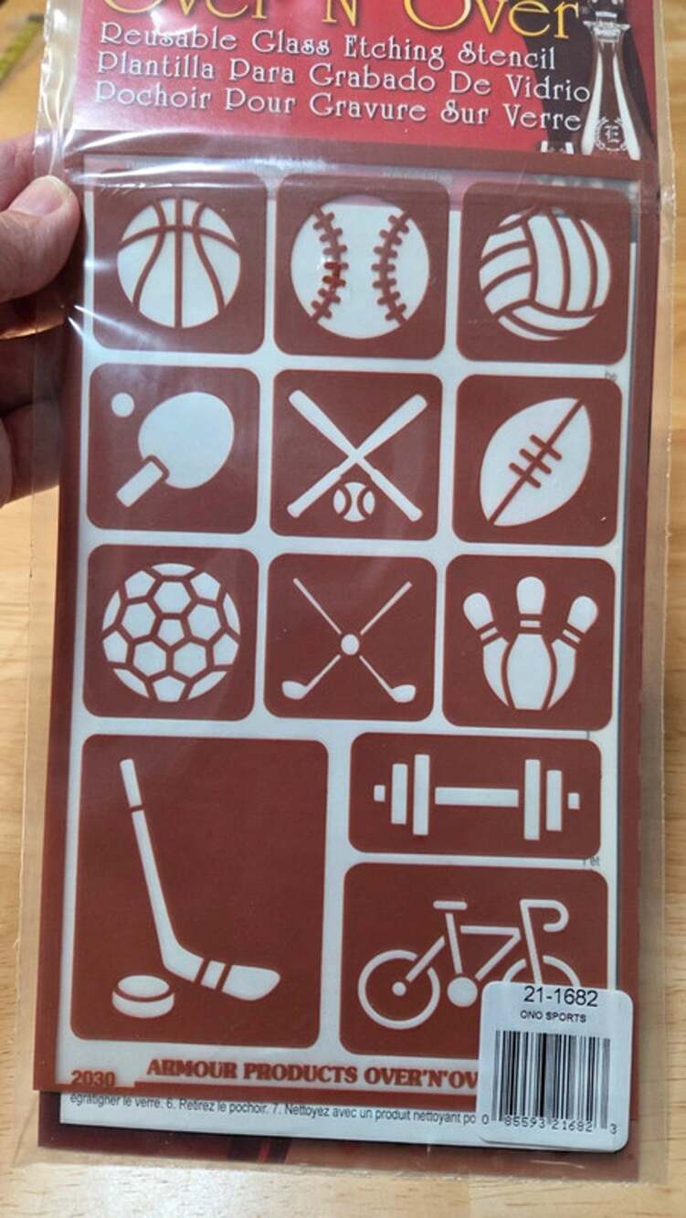 Armour Over N Over Sports Reusable Glass Etching Stencil 21-1682 Craft DIY NEW